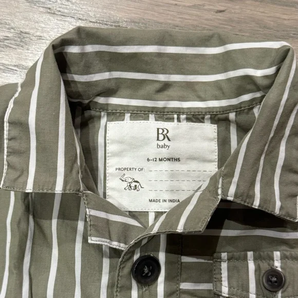 Banana Republic Olive and White Striped Kids One Piece - Picture 2 of 4